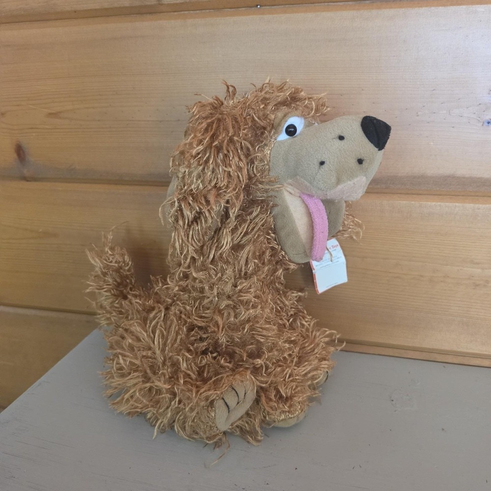 Vintage 12" Shaggy Brown Dog Plush With Tags Peek-a-boo Brand Very Rare HTF